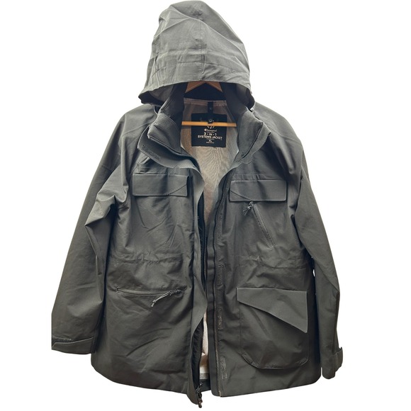 Champion‎ 3-in-1 Systems Jacket Mens XL Black Hooded Utility Coat Workwear Style